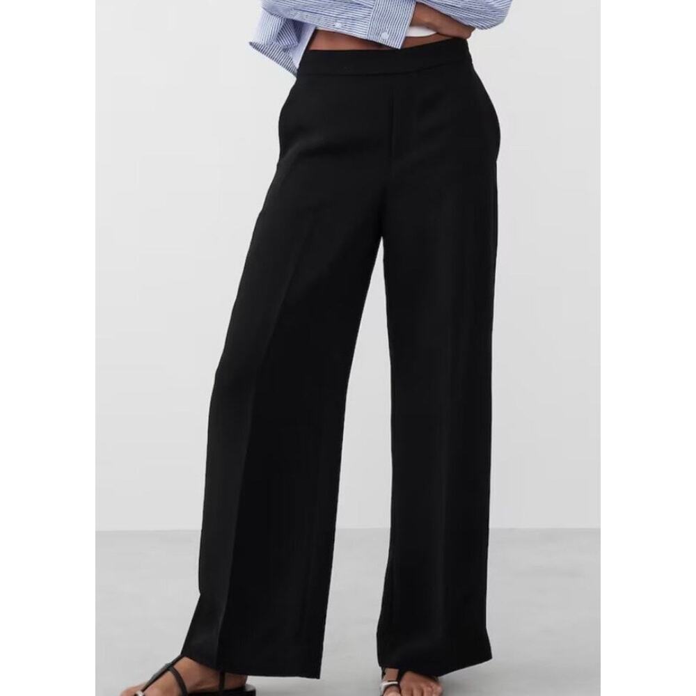 Banana Republic Black Wide-Leg Pants